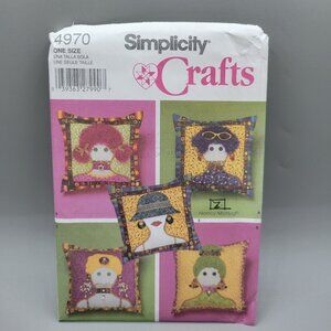 Simplicity Crafts 4970 Appliqued Pillow Pattern Kit Nancy McHugh One Size